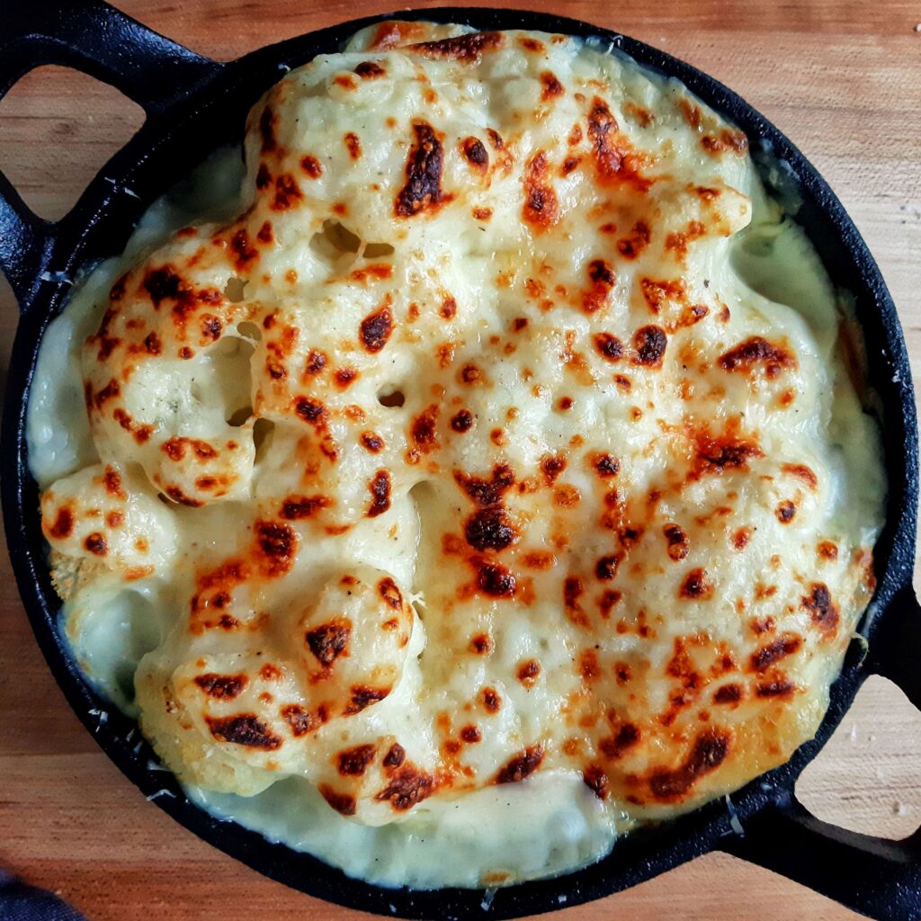 baked cauliflower in bechamel sauce