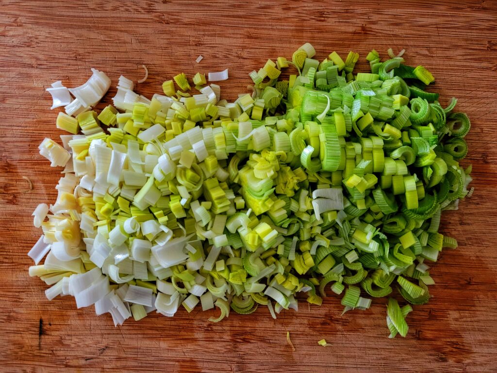 chopped leeks