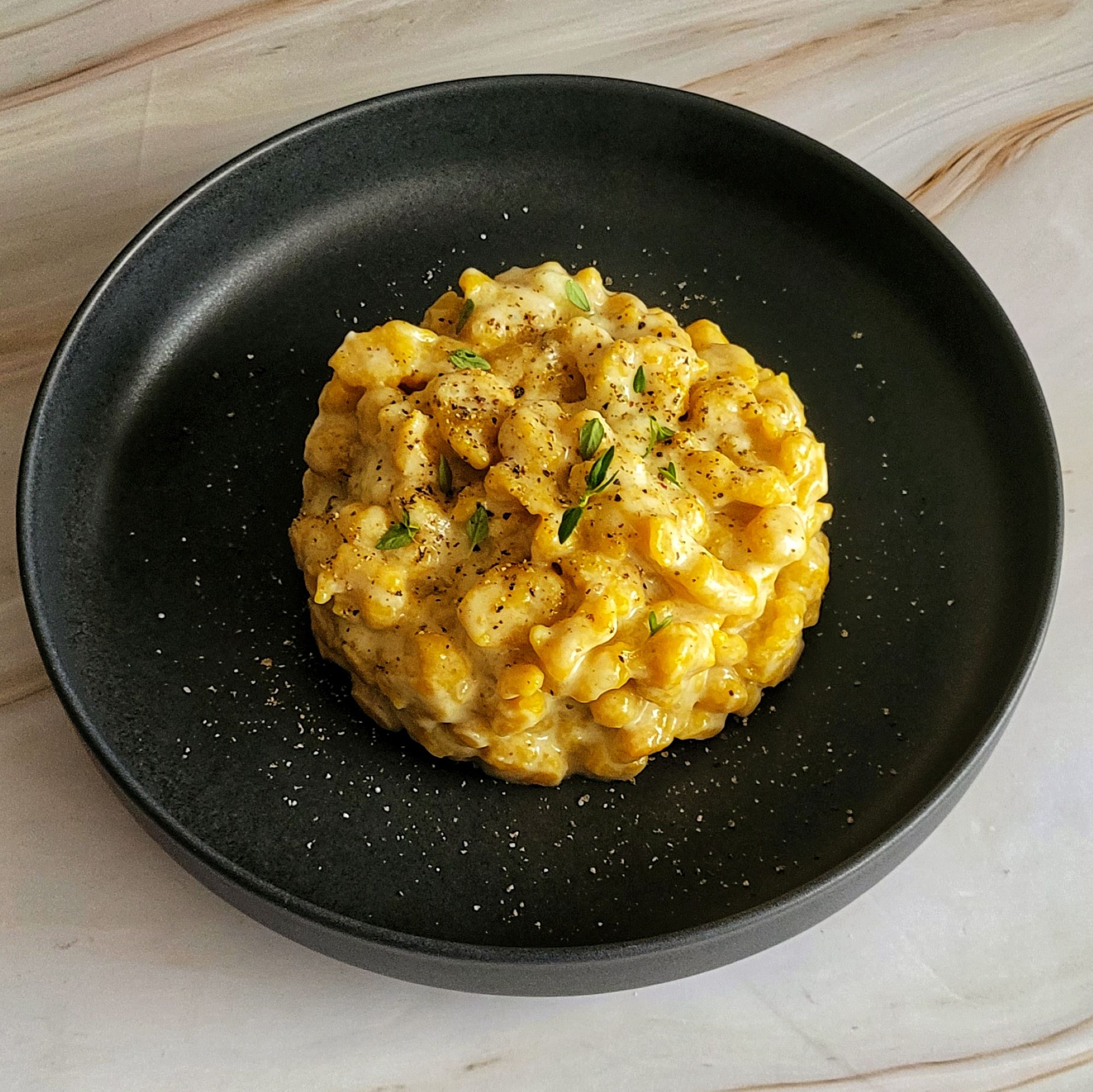 Pumpkin Spätzle with Creamy Taleggio Sauce thebalancedplate